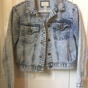 Stone wash jean jacket